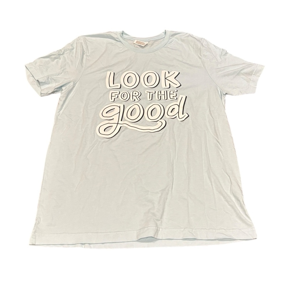 Sky Blue Tee Disney quote size large Look for the Good inspirational